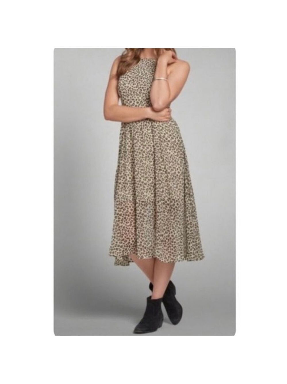 Abercrombie & Fitch Leopard Print Midi Dress size S - Picture 2 of 14